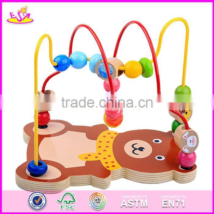 2017 new design educational kids play wooden toy bead maze W11B135