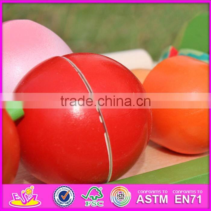 2016 new design children pretend play wooden fruit cutting game W10B177