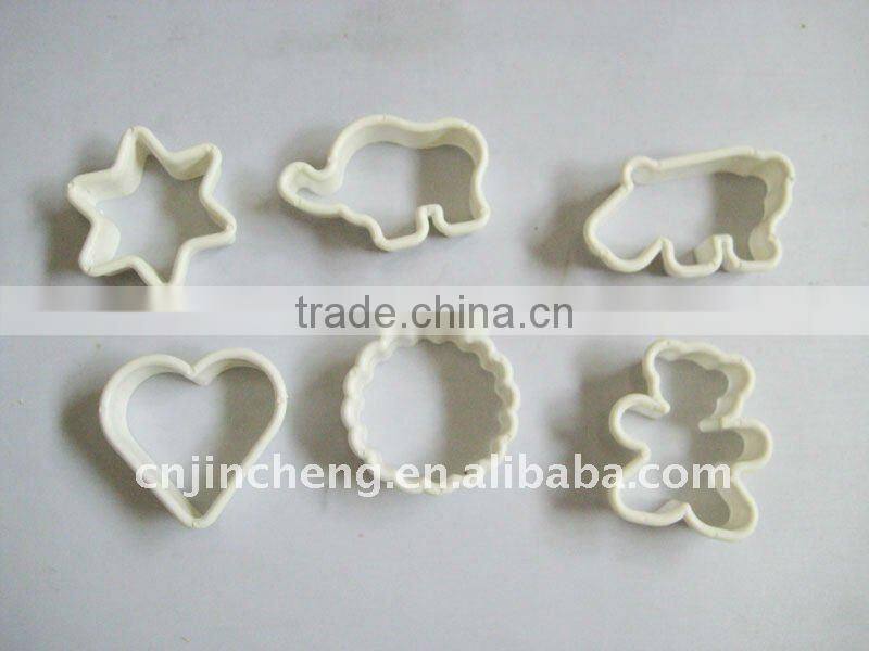 6 pcs plastic cookie cutter set