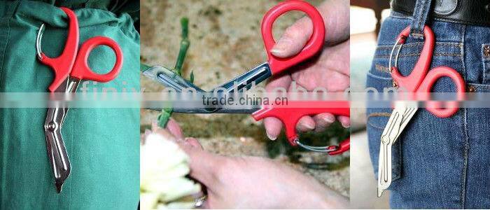 Carabiner Grip Japanese Stainless Steel Nurse Bandage Scissors