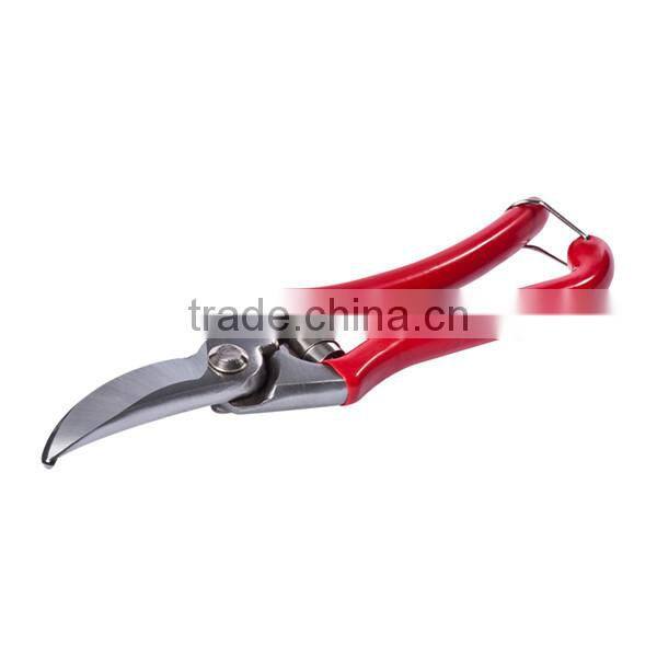 Matt Finish Long Nose Rubber Handle Garden Pruning Scissors