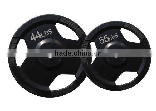 rubber coated regular bumper plates with three handle holes