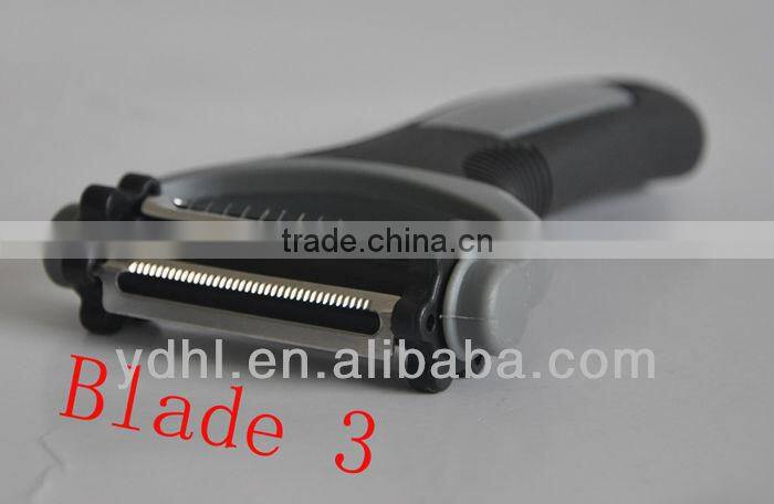 2015 new style 3 blades multifunctional stainless steel peeler