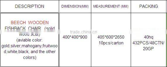 wooden gold fishback banquet chair for banquet rental