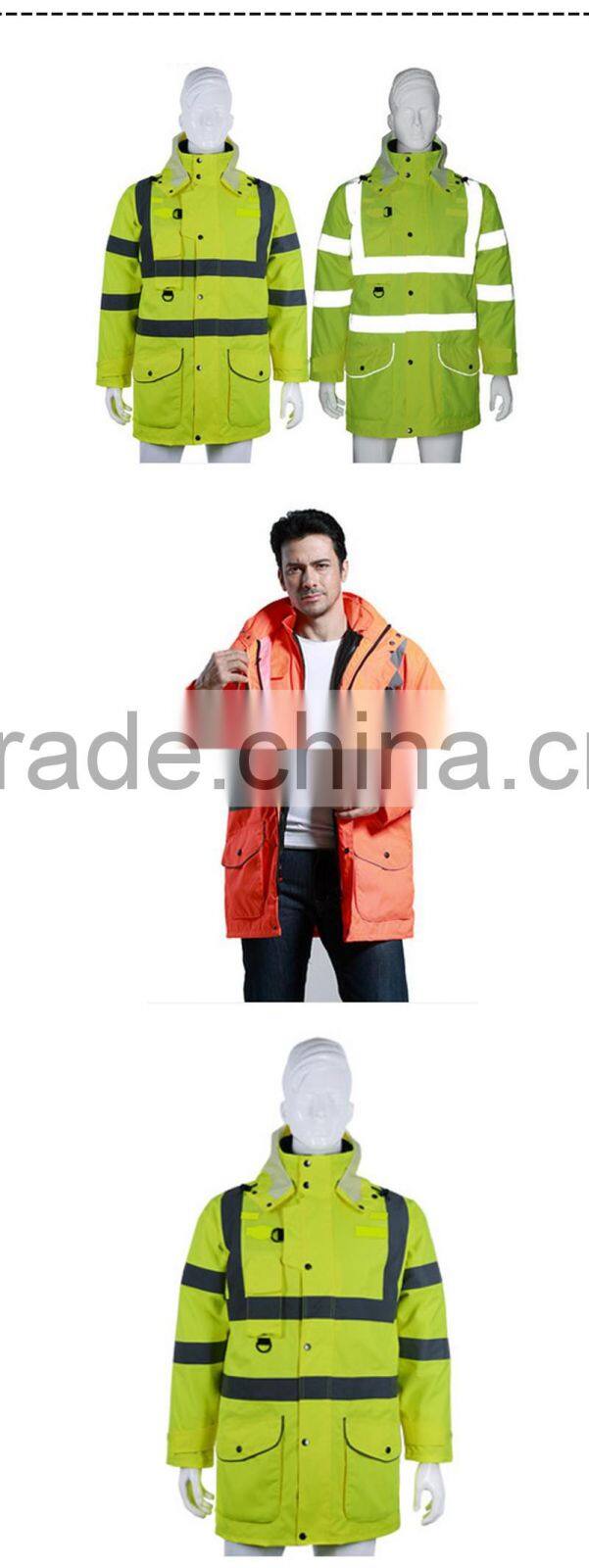 Polyester Fabric With PVC Coating High Visibility Reflective Rain Coat