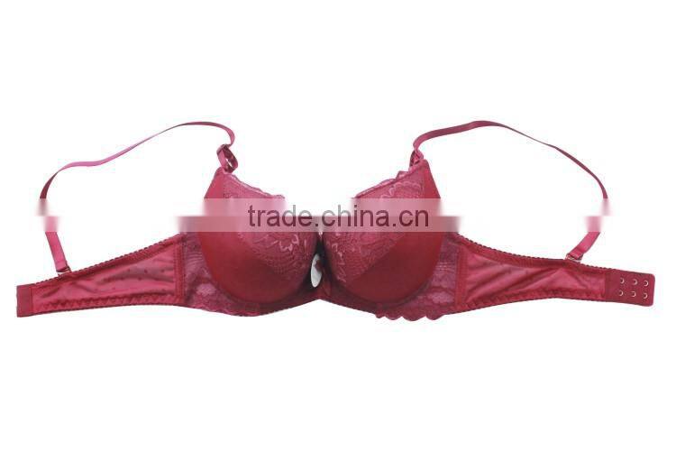 New! Perfect shape coverage bra/lace-trim bra