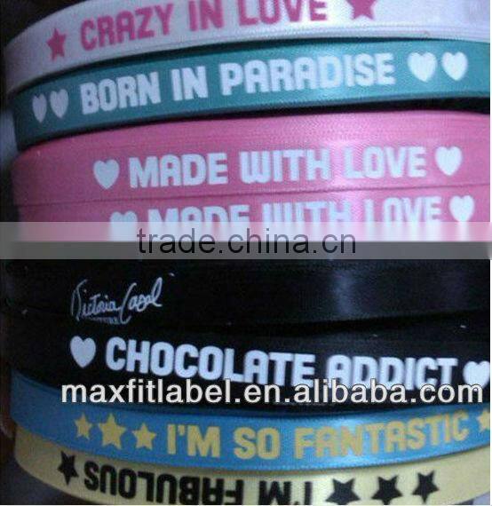 costomized printed hang card ribbon,hangtag tape