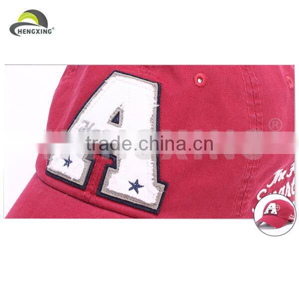 Old Style Worn-out Cotton Applique Baseball Cap