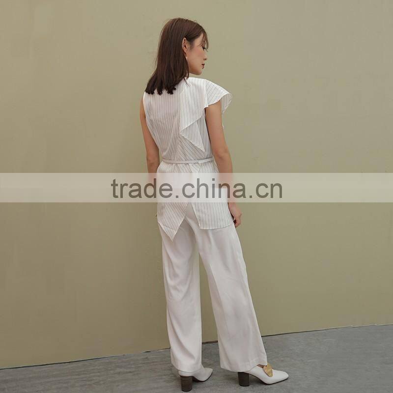 Wholesale 2016 Summer Brand Women polyester blouse Chiffon Stiriped Tops Lady Newest Styles Latest Fashion Blouse Design