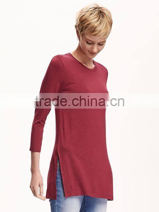 Fashion Relaxed Long and Lean Tunic Oversize Jersey Tee for Women