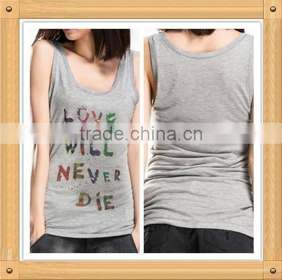 100% cotton custom tank top women printing cheap wholesale manufacture China