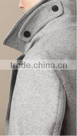 2014 Men Coat Offwhite Color Wool Fabric