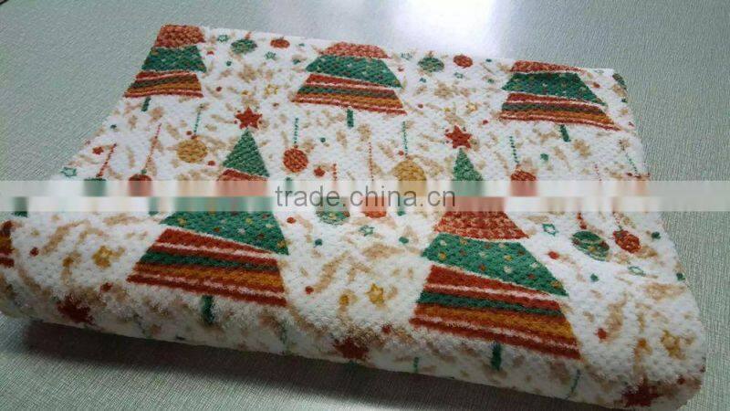 printed jacquard coral fleece fabric