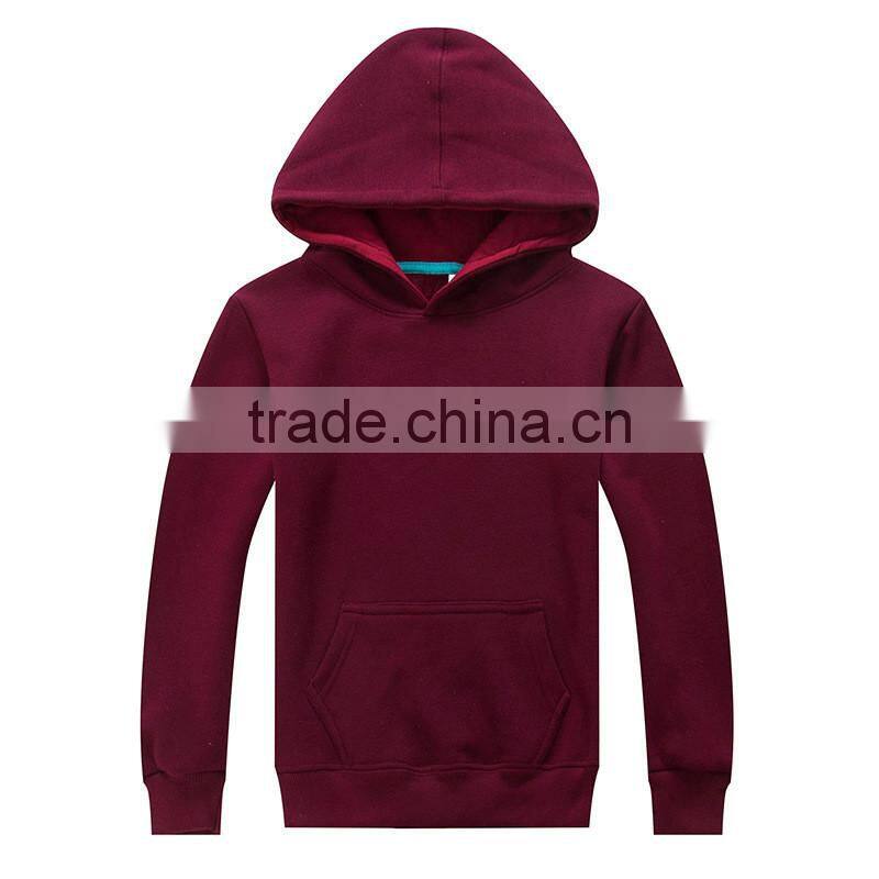 Wholesale No Zip Coat Plain Fleece Kids Kangaroo Pocket Pullover Sports Hoodies Sweater