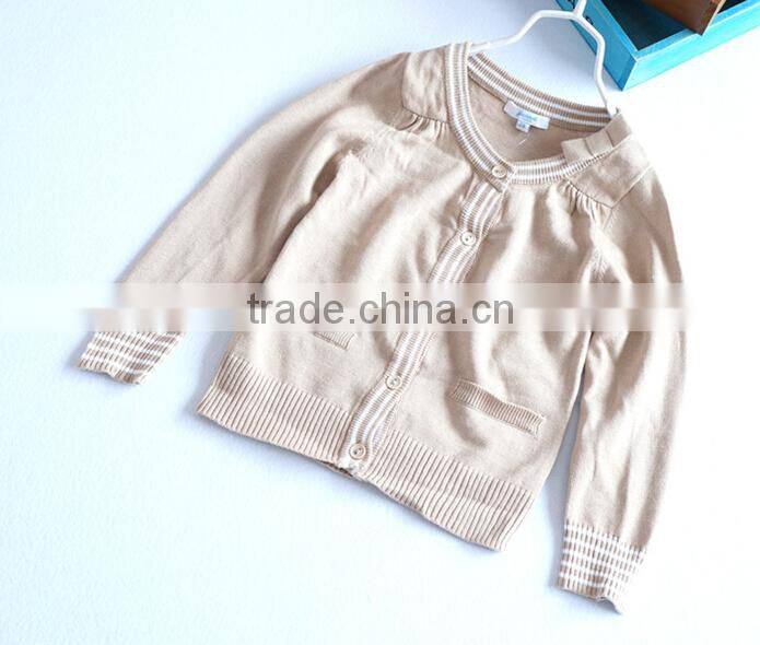 chic pockets button-down girls baby knitted cardigan