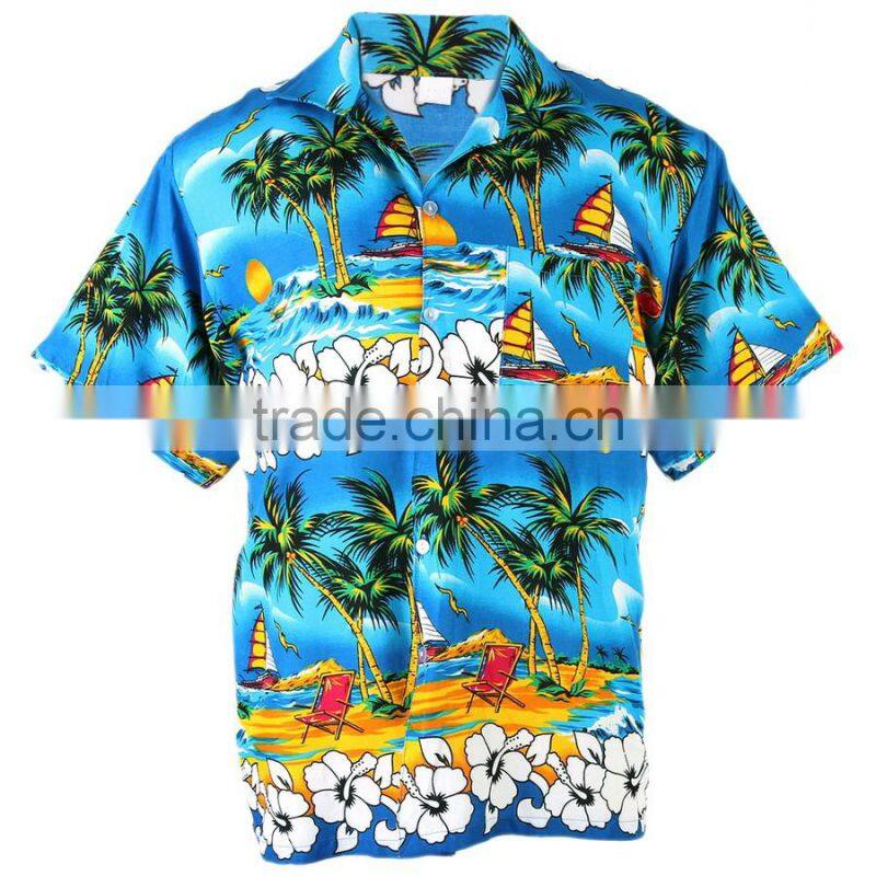 mens hawaiian aloha shirt wholesale, sublimation printing casual shirt