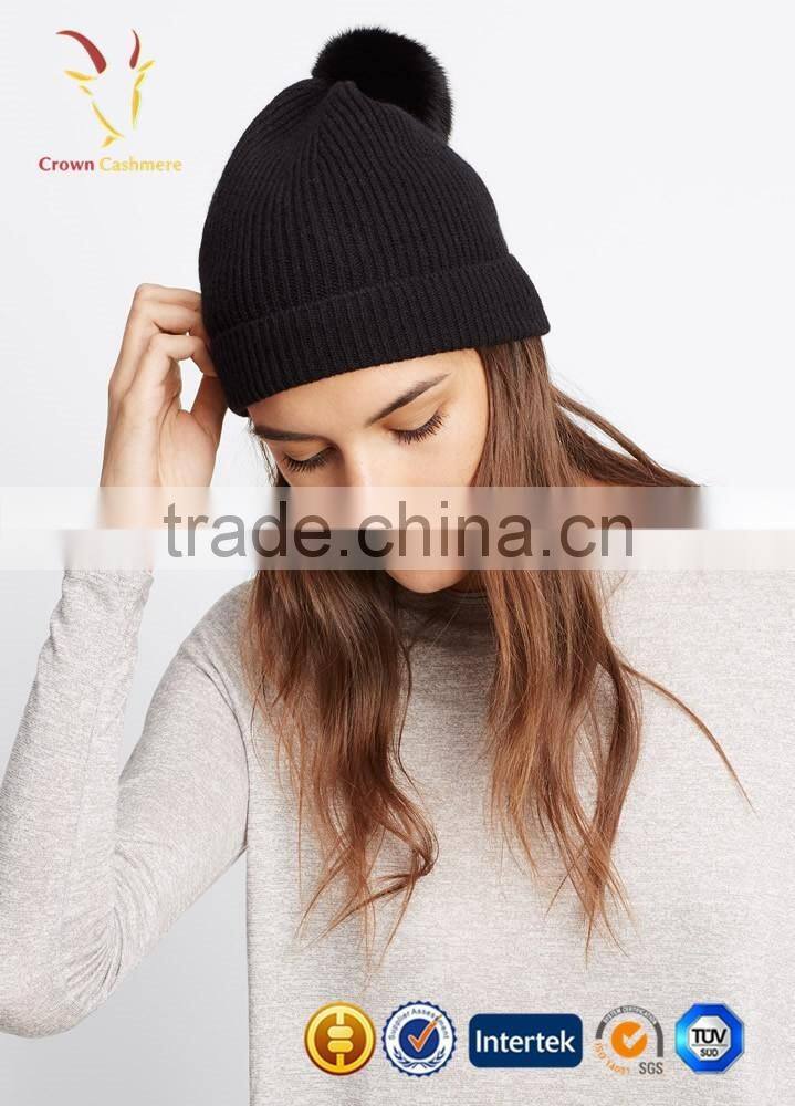 Mongolian Fur Pom Hat,Fur Ball beanie hat