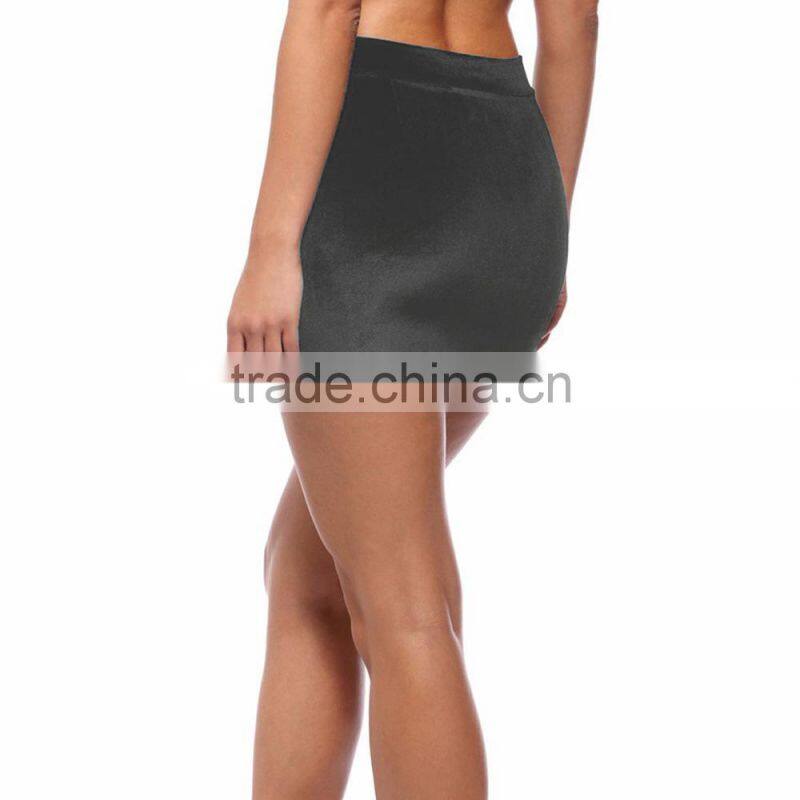 custom made latest sexy mature ladies tight mini velvet skirts