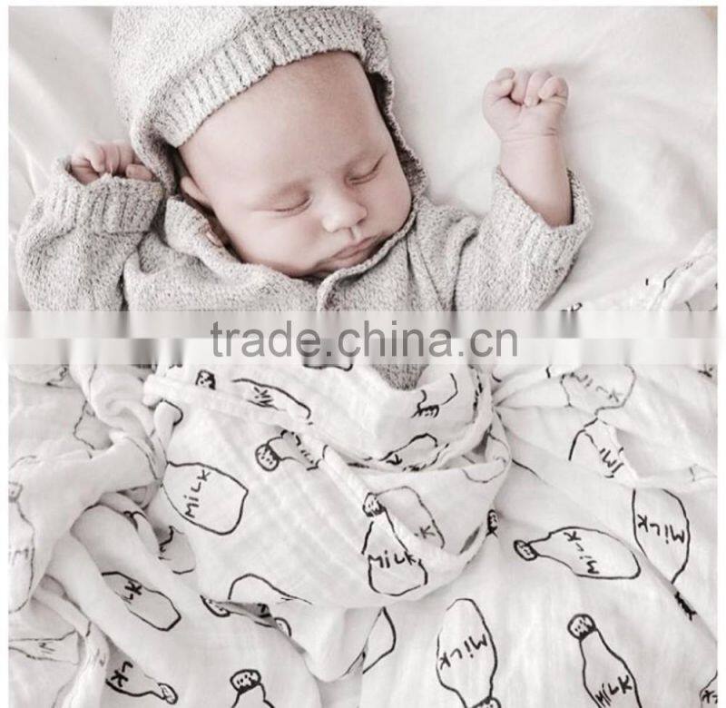 Hight quality breathable muslin baby blanket, baby swaddle