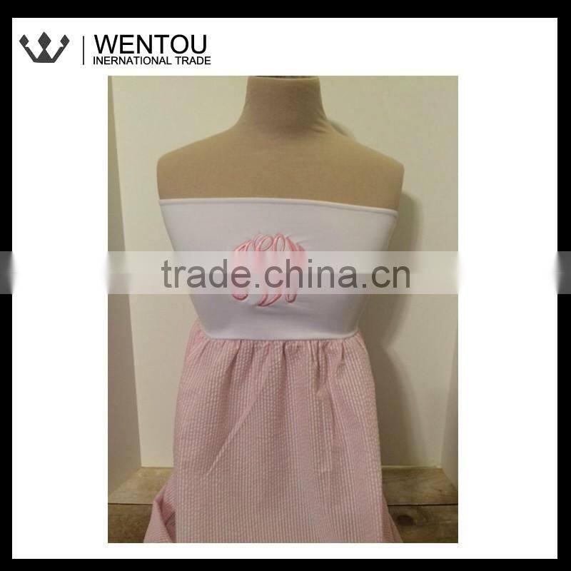 Fashionable Monogrammed Seersucker Cover Up