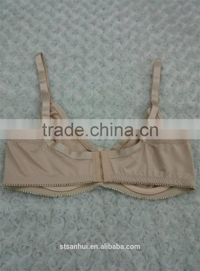 Solid color fancy sexy fat women wholesale plus size bras in high quality