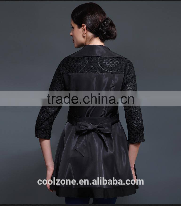 Fashion Style 2016 New Long Sleeve Autumn Lace Outwear Coat For Women