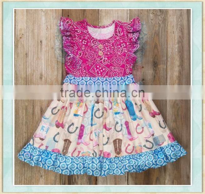 2017 Summer kids clothes boutique designer one piece party children dress