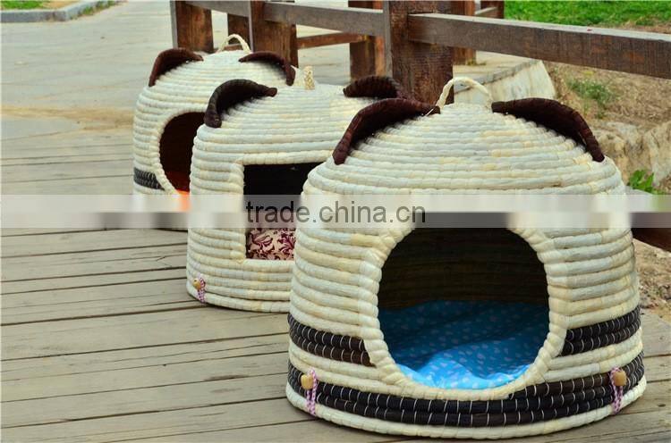 R1904H Home basket crafts Best selling handmade straw pet Cat House , Willow Cat Bed, Straw Pet House