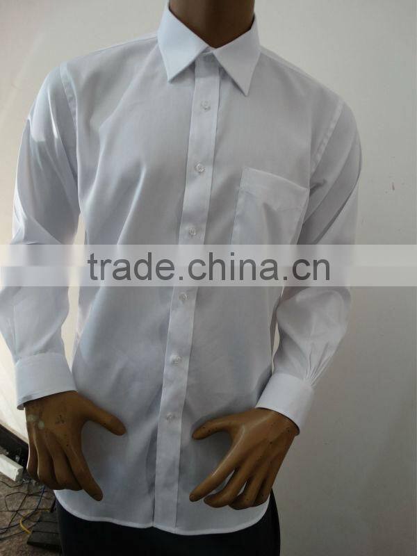 100% cotton white men dress shirts with a pocket