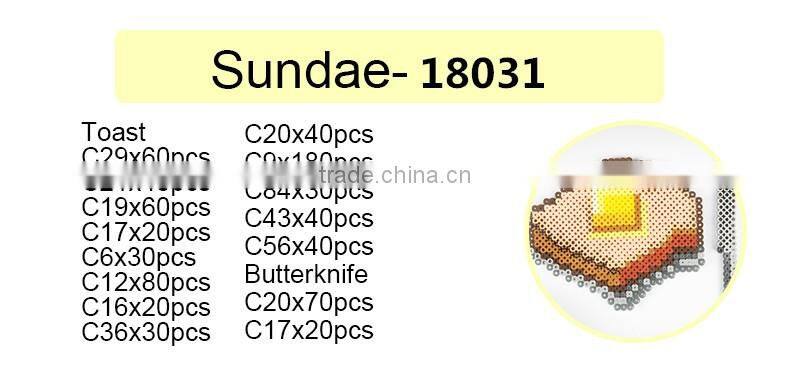 Diyfashion 5mm hama perler fuse beads Sundae set with puzzle iron paper and twezzer hama beads toys for kids 18031