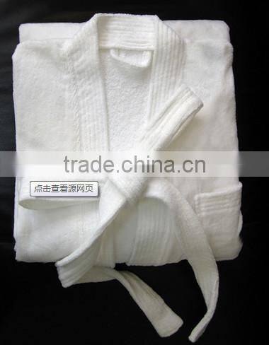 100% cottton white stripe bathrobe