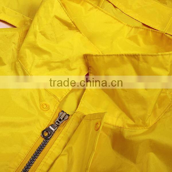Fashional plastic folding raincoat with hat