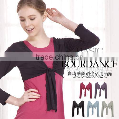 Women sport wrap crop top with long sleeve