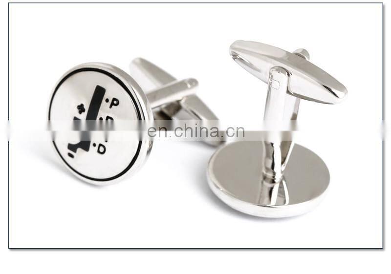 Popular Silver Automatic Car Gears Men Cufflinks