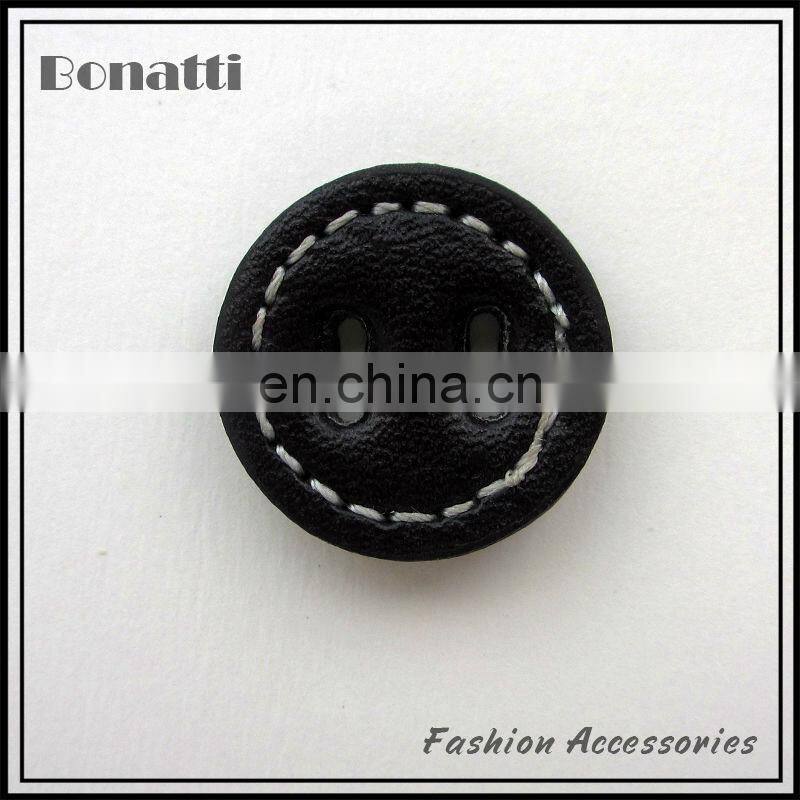 black leather buttons