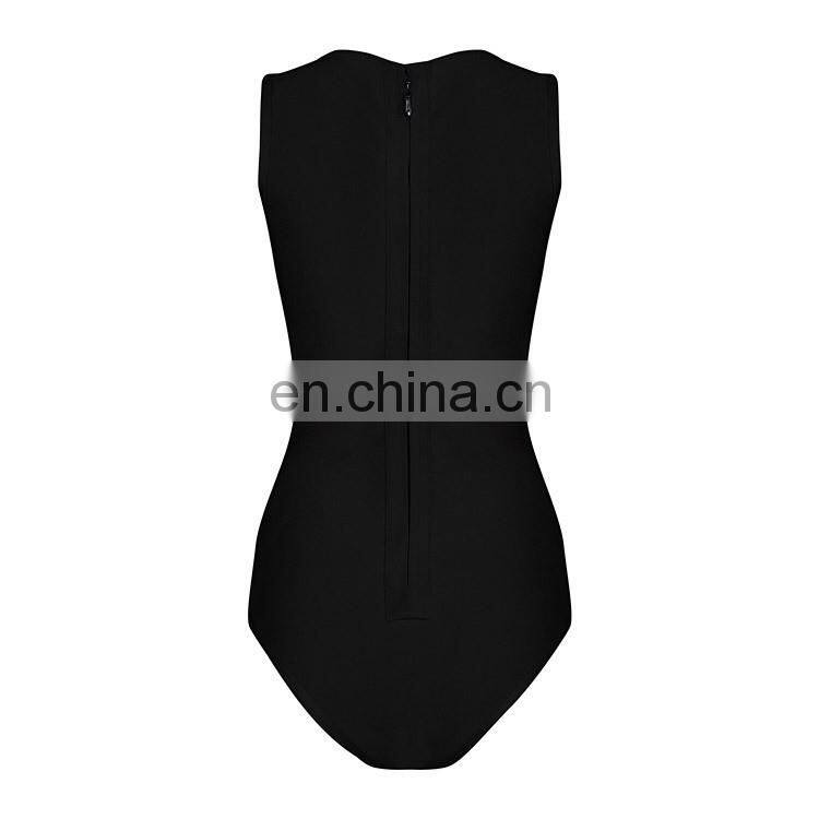 Amigo New Fashion Beach Bikini Sexy Black Lace Up One Piece Women Swimwear 2016