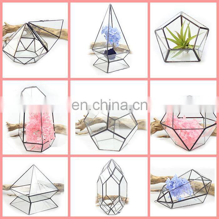 terrarium geometric glass terrarium wholesale with ring Lead-free