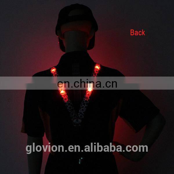 New arrival hot sell Leopard LED Glow night showSuspender