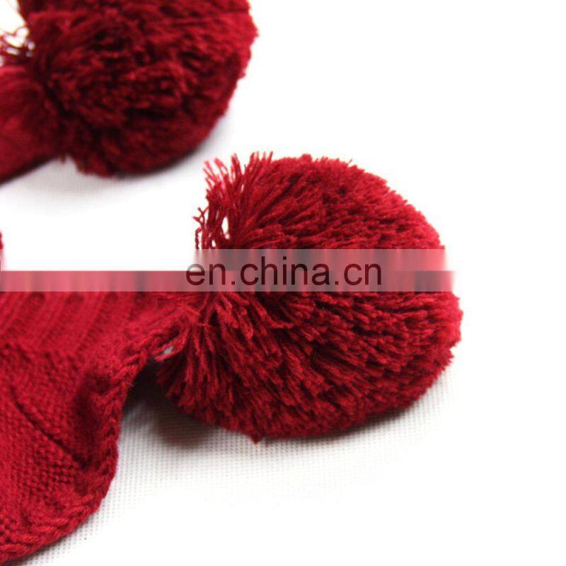 100% acrylic women scarf plaid big long shawl pure color dark red