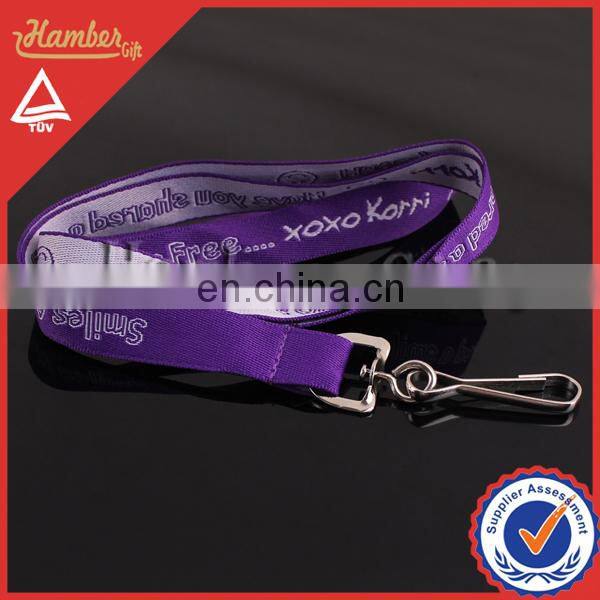 high quality waven lanyard with metal hook