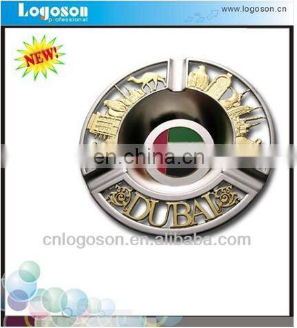 2014 hot selling Custom design collectible gift Dubai soft enamel souvenir metal ashtray