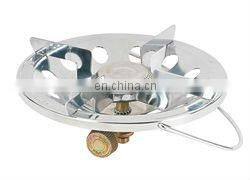 Small stainless steel coated chrome gas burner, single cooking burner with ignition