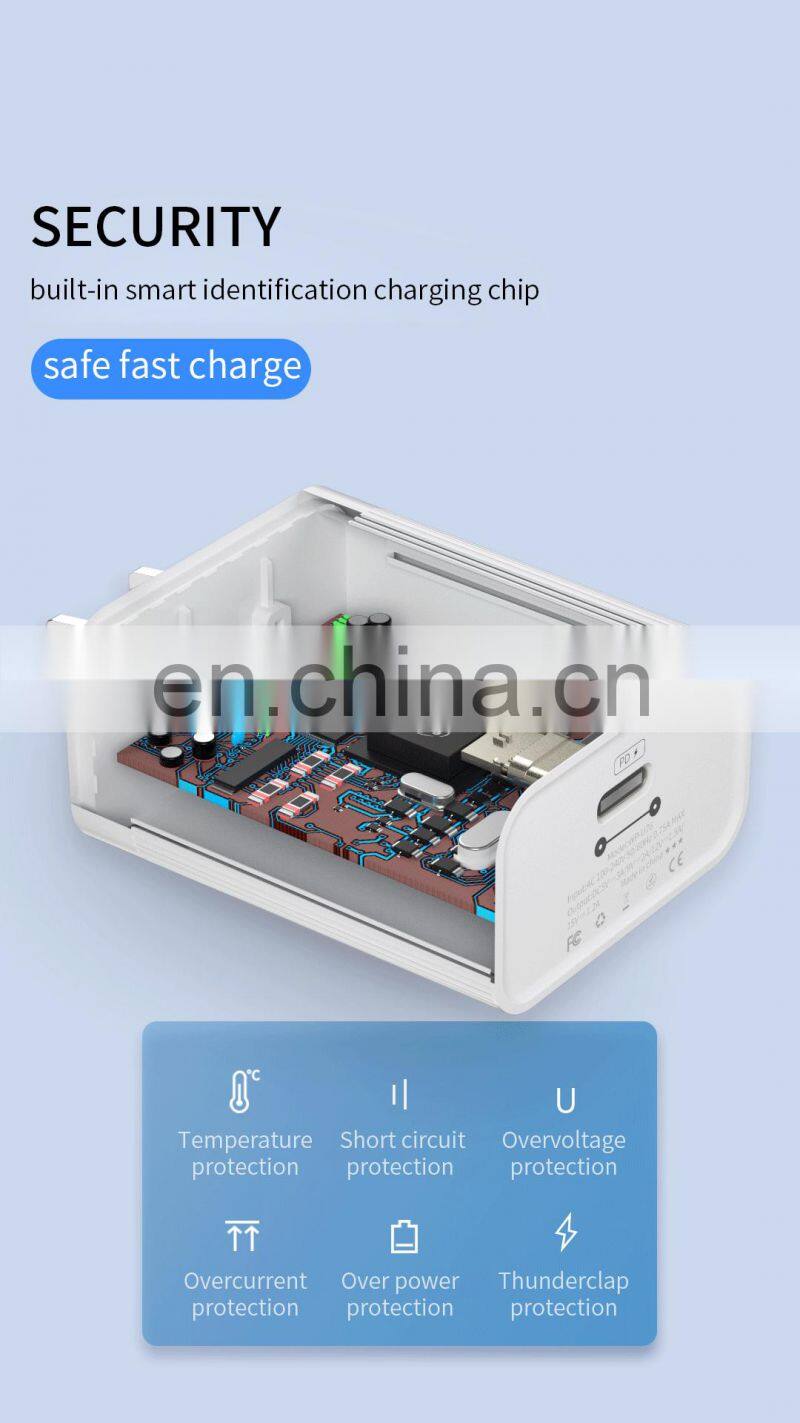 New 2019 Trending Product Type C Terminal 18W PD Power Direct Fast Charger US / EU Plug Adapter