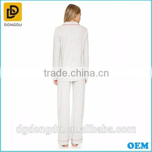 Hot Sales Organic Cotton Long Sleepwear 2016 New Arrival Pajamas