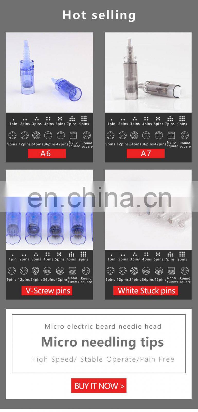 Replacement needle cartridge stainless steel needle skin vibrating derma pen