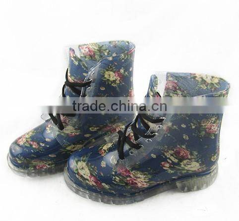Patterned Transparent Martin Boots For Women