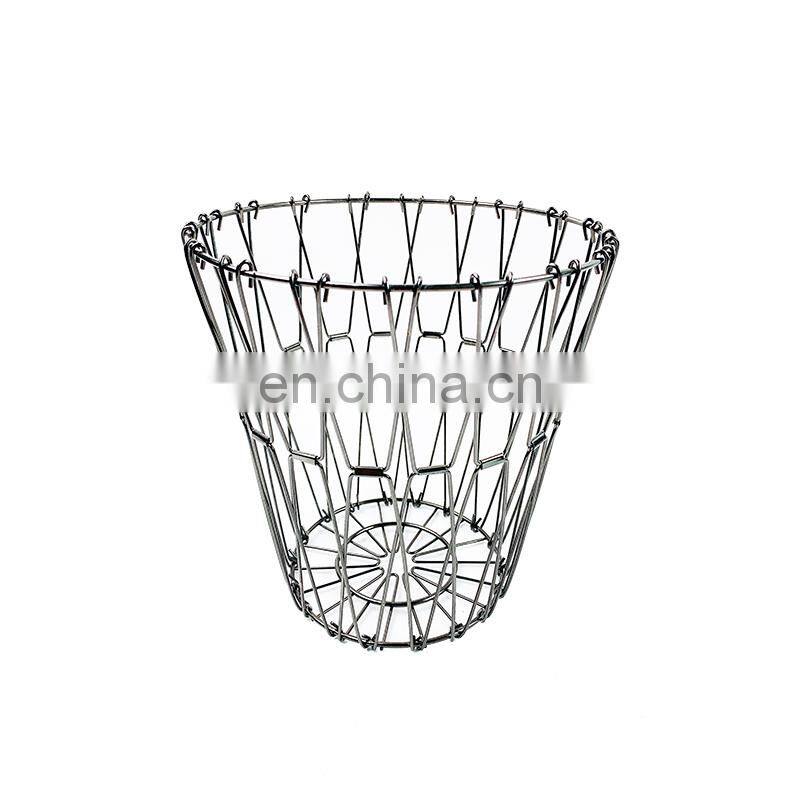 foldable organizer storage basket wholesale Home Mesh Food Clothes Gift Desk folding metal baskets