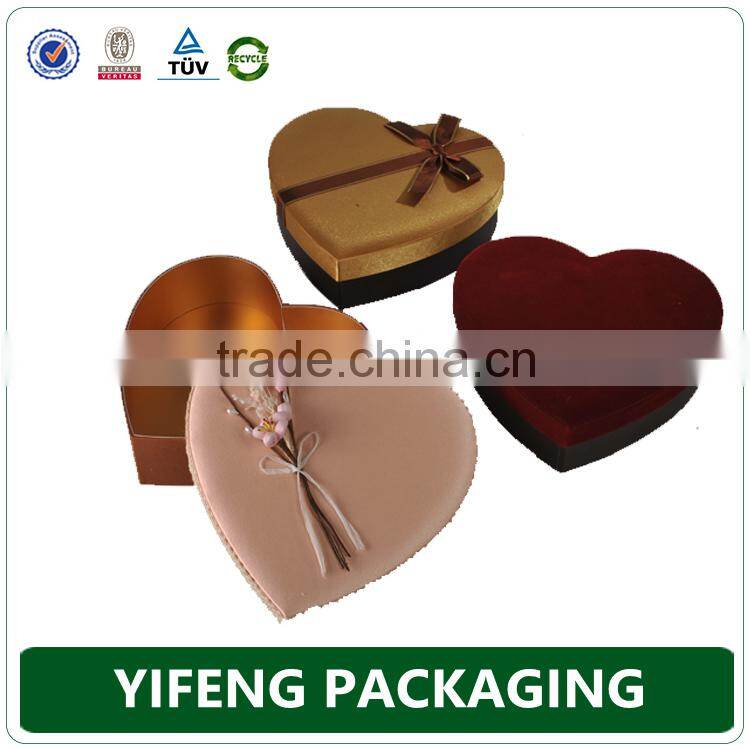 For Valentine's Day/wedding gift packaging rigid paper heart shaped chocolate box, chocolate gift box
