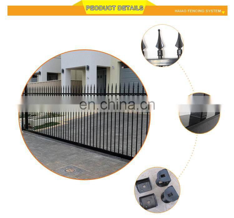 High quality Ornamental forged steel fence and gate industrial Metal Steel garrision Fencing