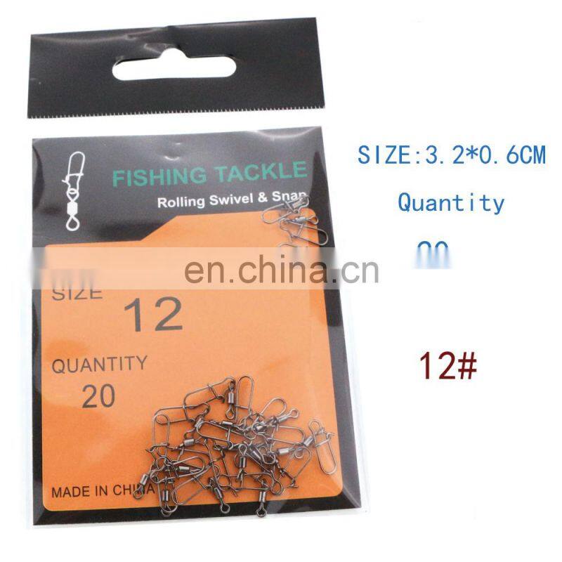 500PCS Stainless Steel Fishing Connector Pin Bearing Rolling Swivel Snap  fishing split ring other fishing products
